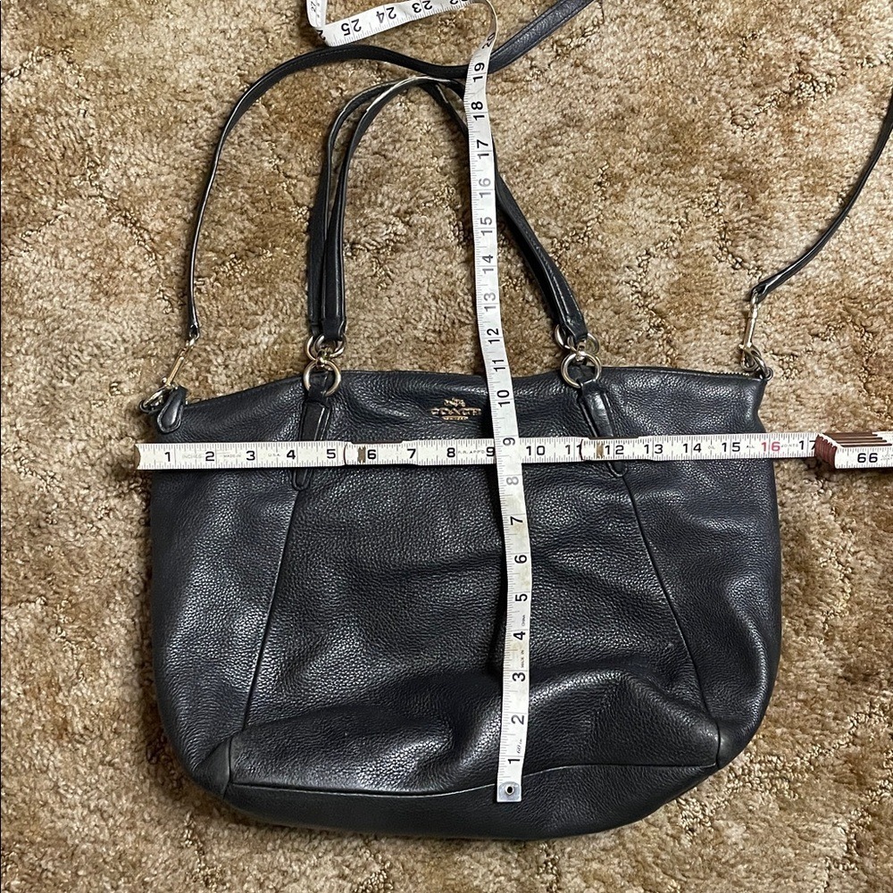 COACH Logo Tote Bag 2WAY Shoulder Bag Kelsey Satchel Tote Bag leather Black - Picture 4 of 7